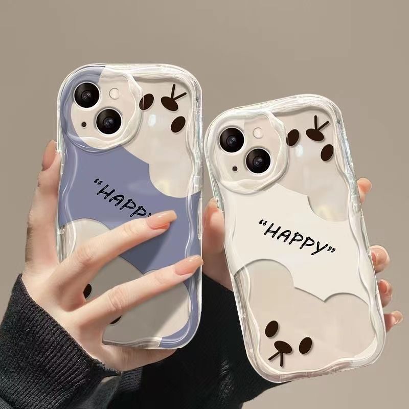 For iPhone 15 14 13 12 11 Pro Max Cream hollow koala soft phone case