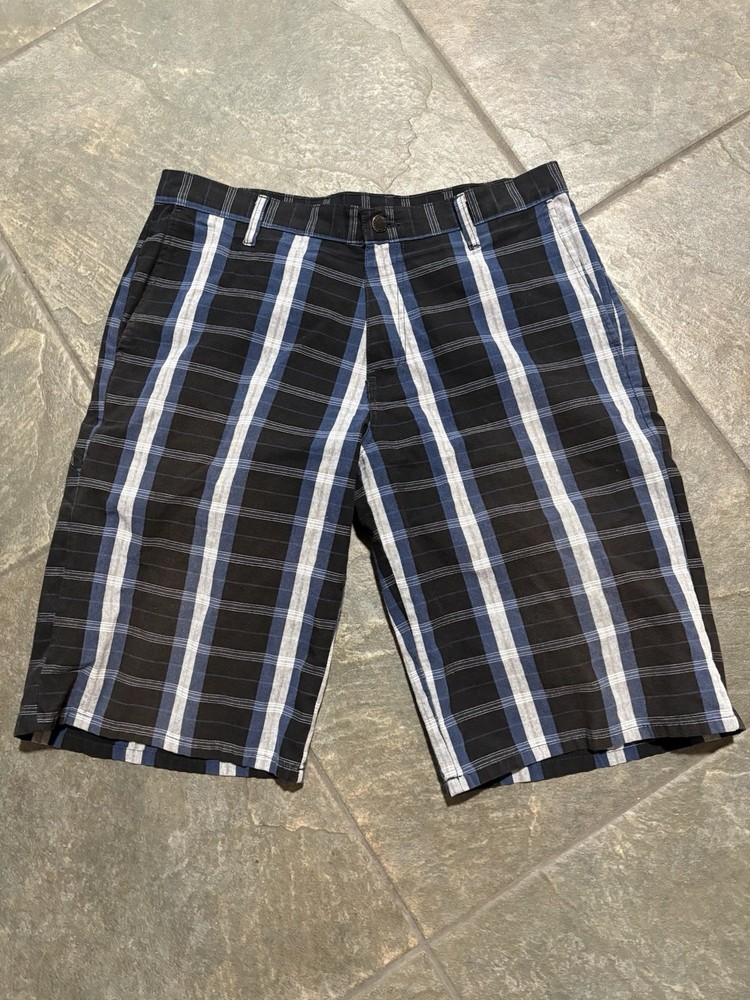 Dickies Men’s Plaid Shorts Black Blue White 32