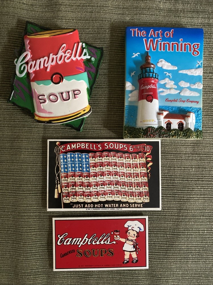 Vintage Campbell's Soup Refrigerator Magnets - Lot Of 4  From 1993-1997