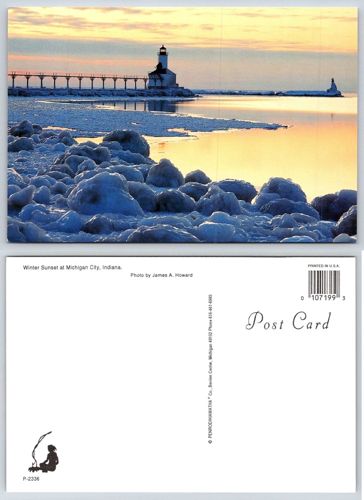 Michigan City Indiana LIGHTHOUSE Postcard V447