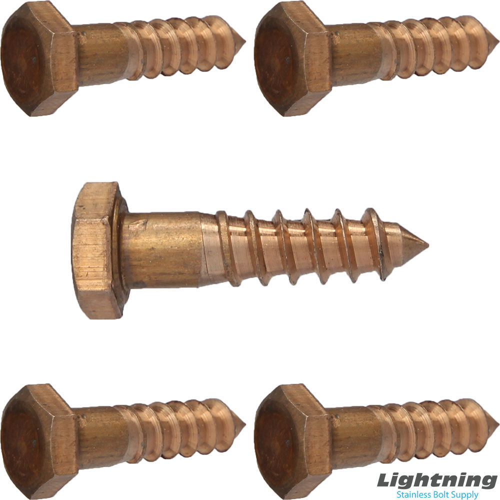 Lag Screw Bolt Hex Head Silicon Bronze Grade 651 3/8