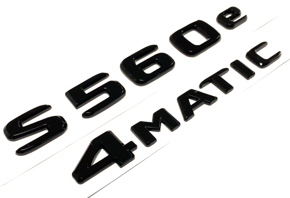 2 S560e+4MATIC BLACK FOR MERCEDES REAR TRUNK EMBLEM BADGE NAMEPLATE DECAL NUMBER