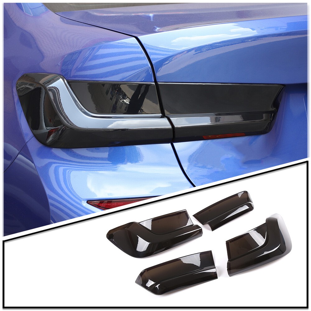 ABS Smoked Black Tail Light Cover Trim for BMW 3 Series 2020-2022-image