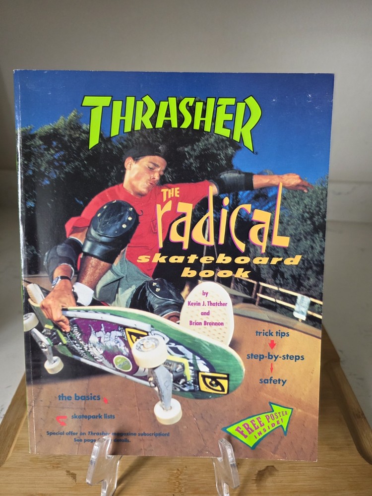 Vintage 1992 Thrasher Radical Skateboard Book Christian Hospital W/Poster Intact