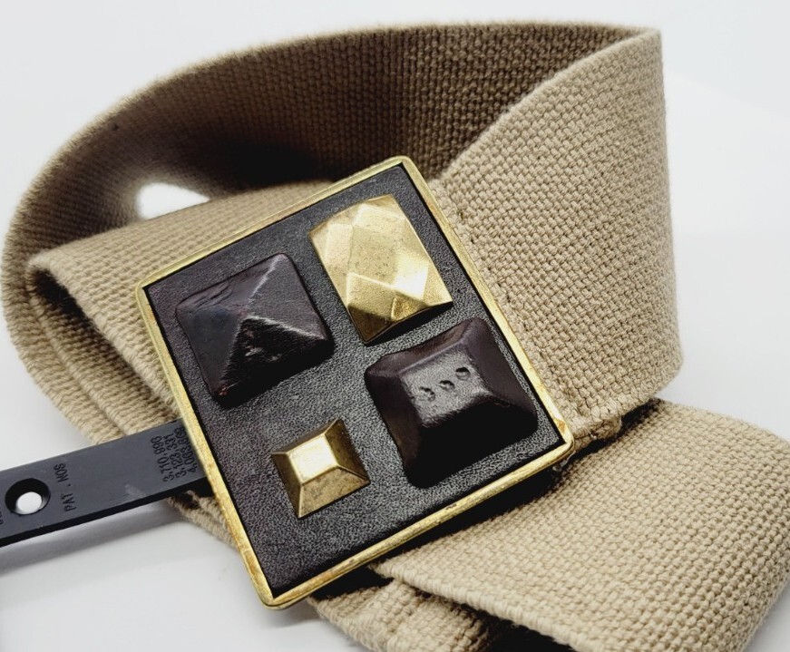 Alfani WIDE Fabric Stretch Belt Women's Large XL Linen 32 in