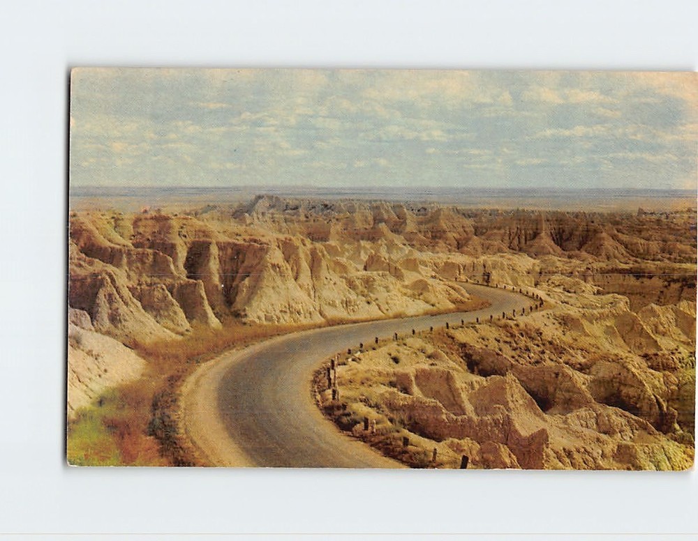Postcard S Curve in Bad Lands National Monument South Dakota USA