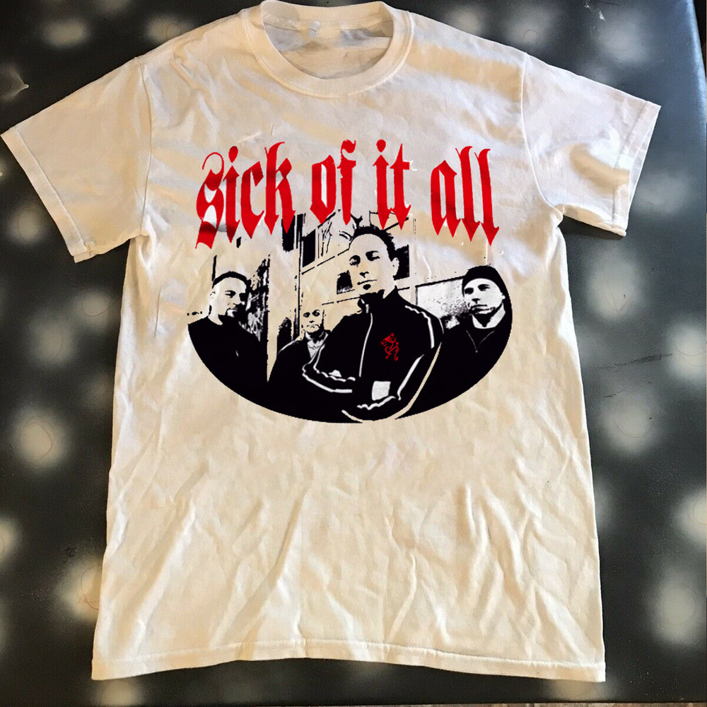 Sick Of It All White Band T-Shirt Sizes S-5XL Unisex Tee SG824