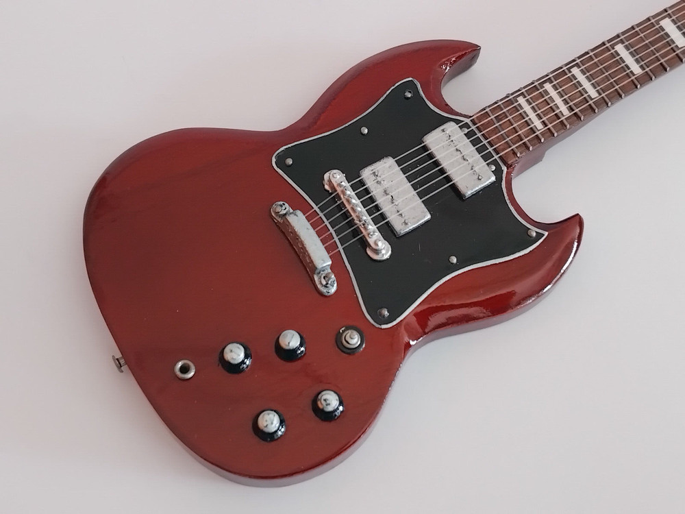 Miniature Guitar Gibson SG Standard Red Black Replica for Display Only