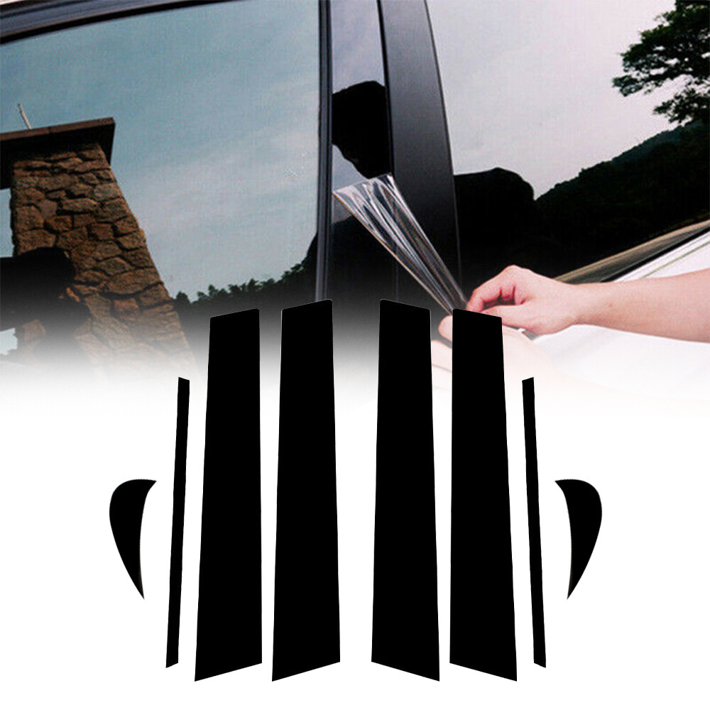 Black Pillar Posts For 2018-2021 Toyota Camry 8pcs Door Trim Molding Cover EPU