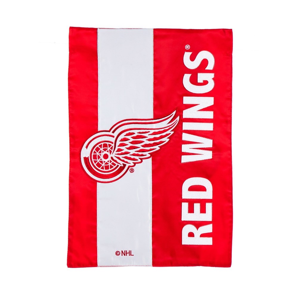 Detroit Red Wings Embroidered Double-Sided Premium Garden Flag Banner  