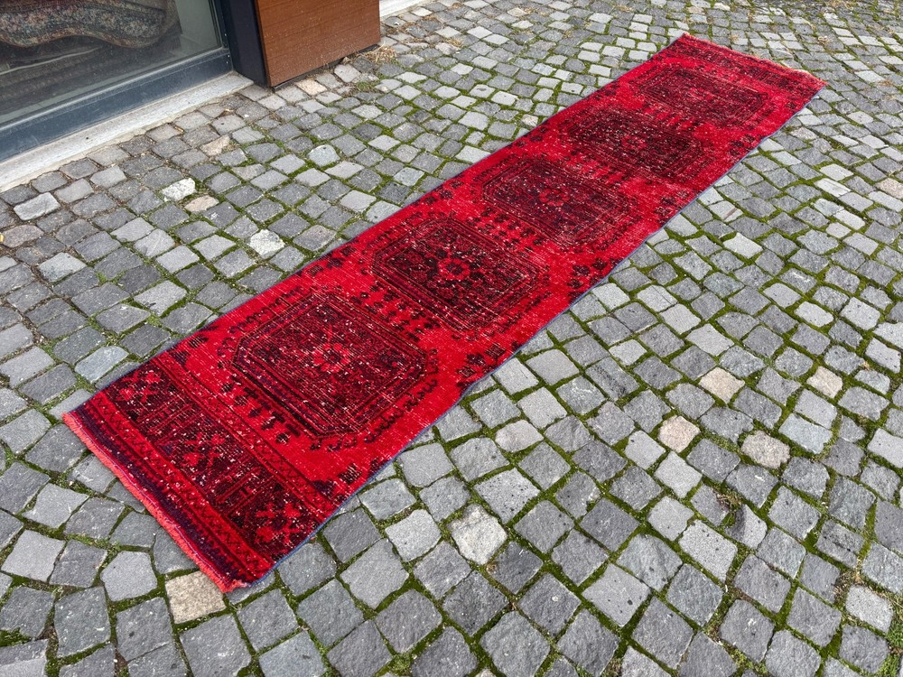 Carpet, Turkish rug, Vintage rug, Handmade rug, Runner, Wool | 2,2 x 10,8 ft