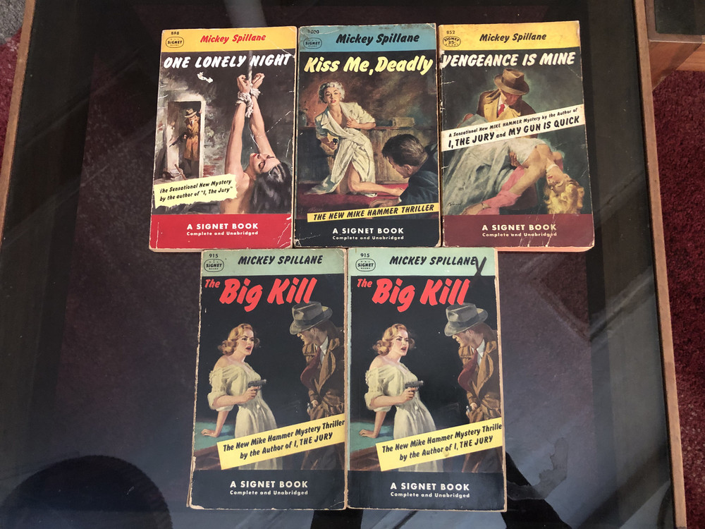 Mickey Spillane Lot (5) (Signet Book) 1950s Mystery-Crime Paperback GGA thriller