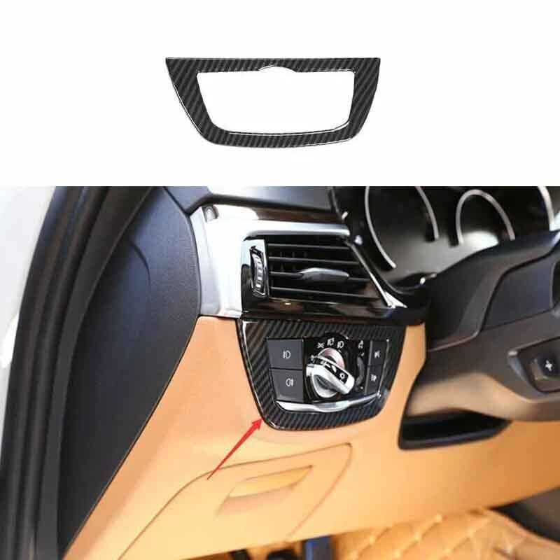 For BMW 5 Series G30 18-22 ABS Carbon Fiber Headlight Switch Control Cover Trim