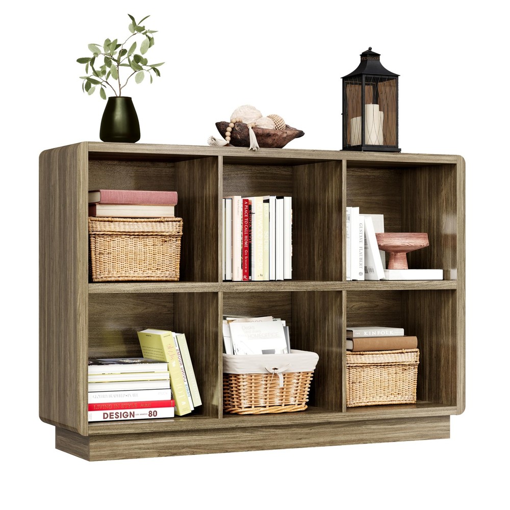 ChooChoo 6-Cube Wooden Storage Organizer Bookcase Shelf for Home or Office