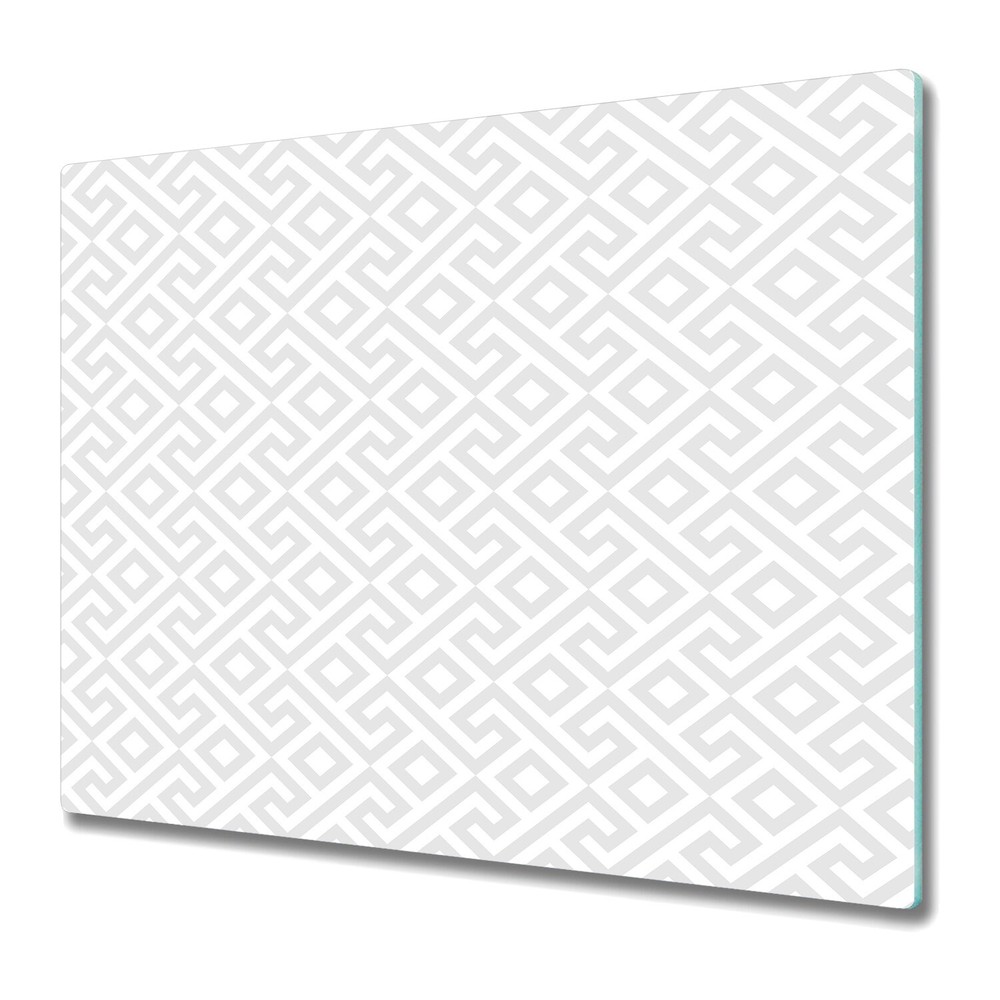 Glass Surface Protector Vector Greek ornament Meander grey & white 60x52