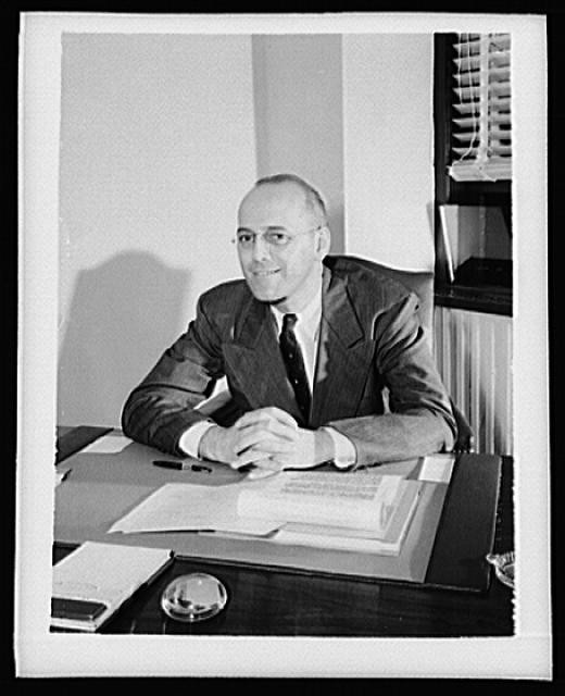 Photo:New York NY 1942 man at desk war effort office portrait