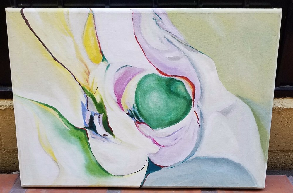Abstract Modern Original Painting Signed Vivienne, From Palm Springs Estate-image