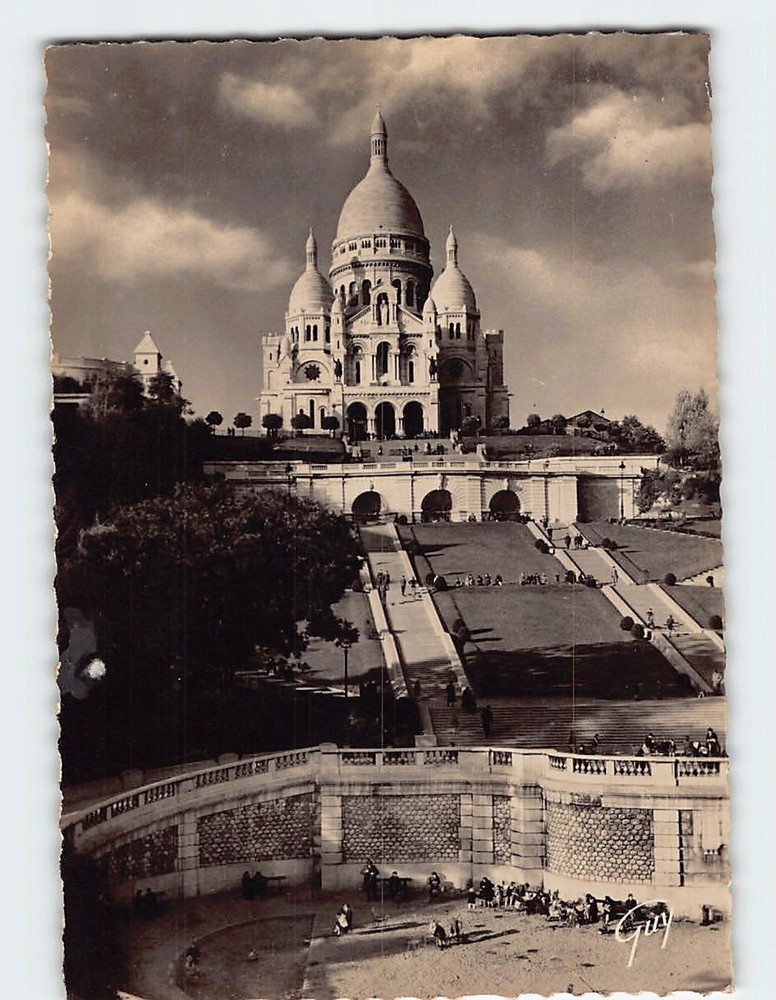 Postcard Sacré-Cœur Basilica in Montmartre Paris France