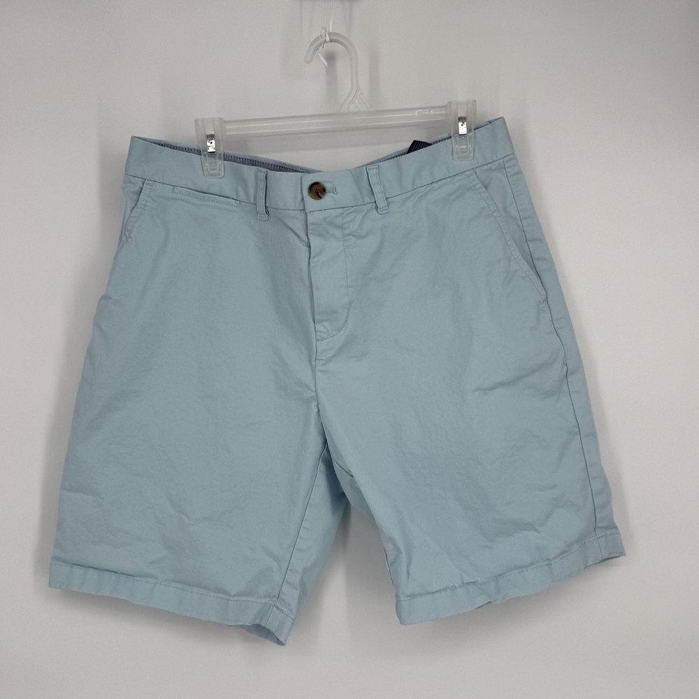 Tommy Hilfiger Chino Shorts Mens 36 Light Blue Flat Front Stretch Casual