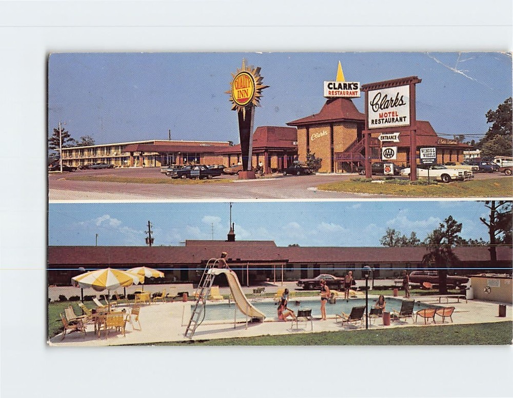 Postcard Quality Inn Clark's Restaurant Santee South Carolina USA