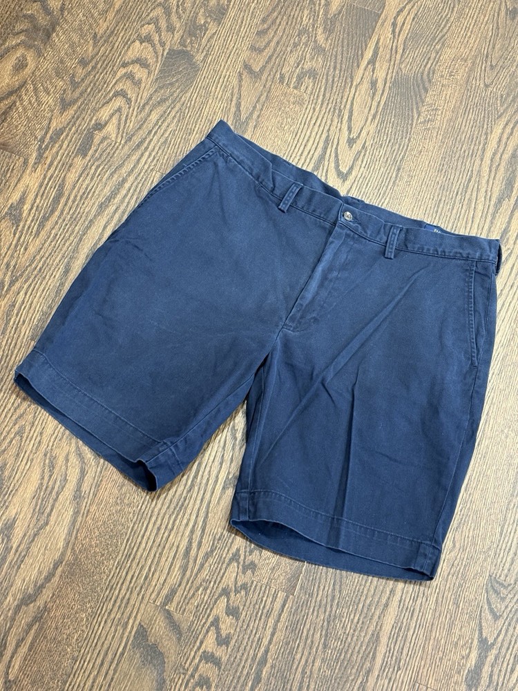 Polo Ralph Lauren Men's Classic Fit 9” Chino Short Size 36 Navy Blue 100% Cotton