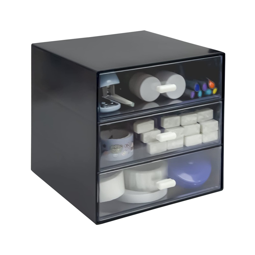 Desk Organizer with Drawer, Desk Storage Box, Plastic Office Stationery Suppl...