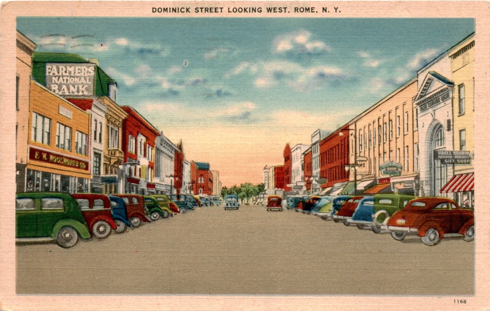 FARMERS NATIONAL BANK, EY WOODWORTE, DOMINICK STREET, R Postcard