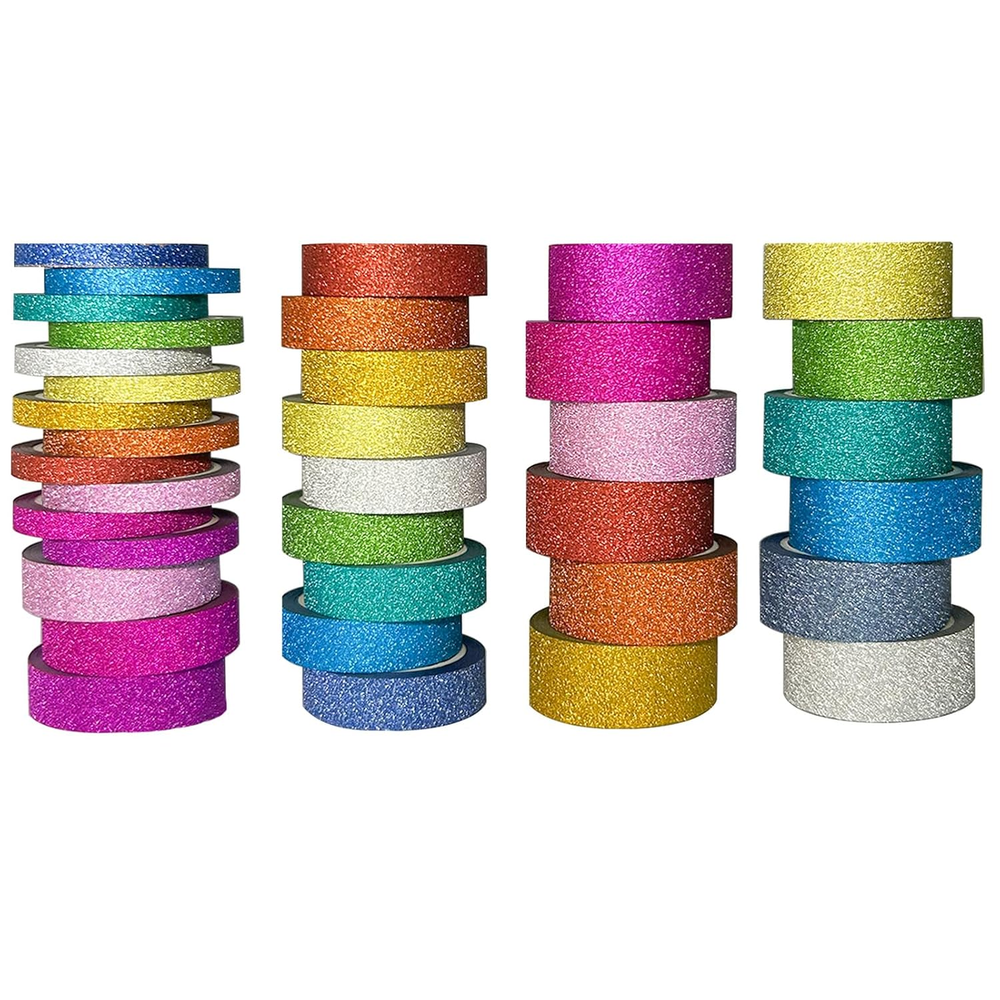 Glitter Washi Tape Set Metallic Decorative Craft Tape 36 Rolls Colored Masking T