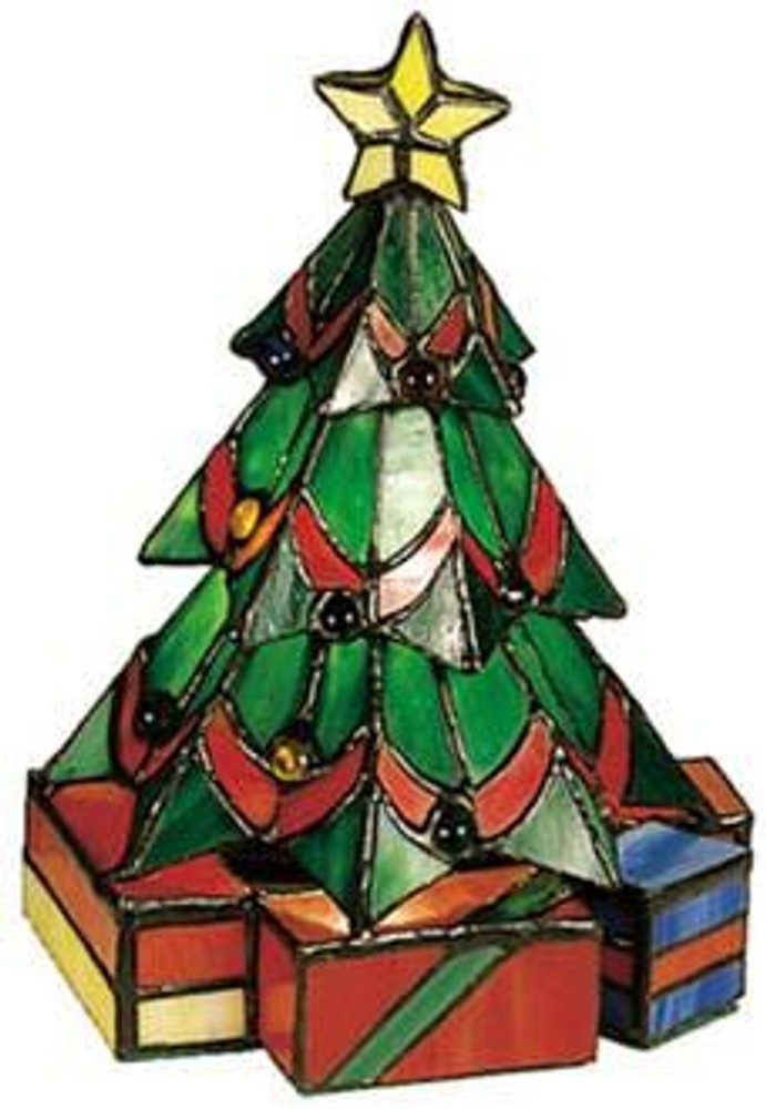 Christmas Tree Stained Glass Accent Lamp 12413-image