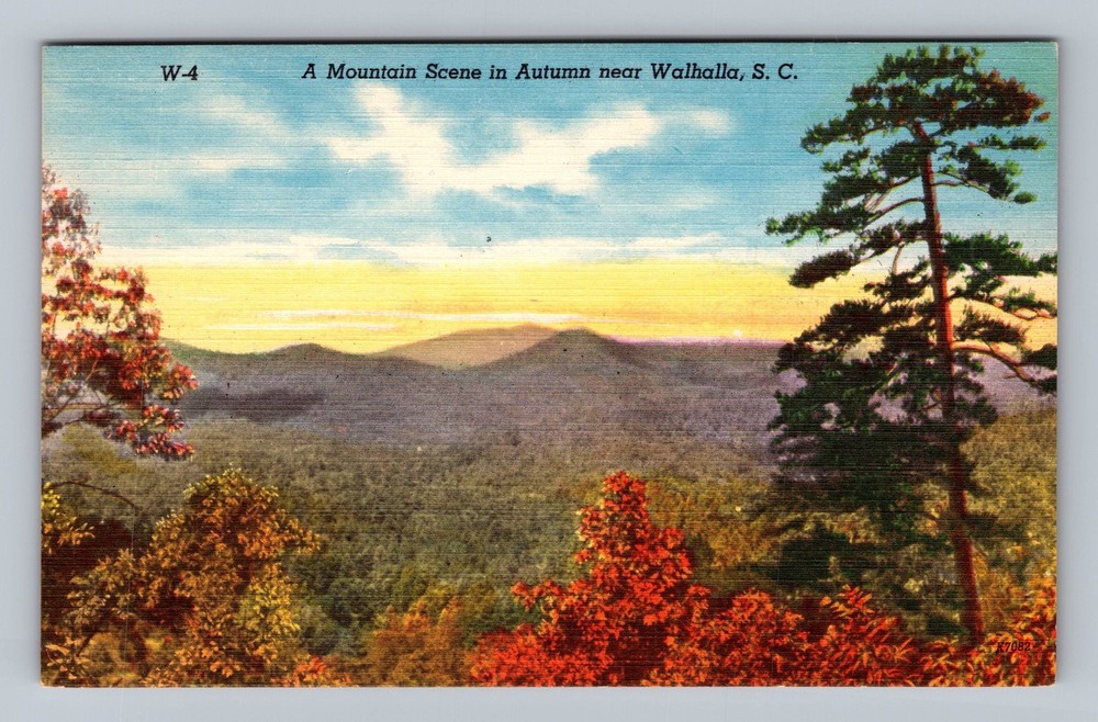 Walhalla SC-South Carolina Mountain Scene In Autumn Vintage Postcard Standard