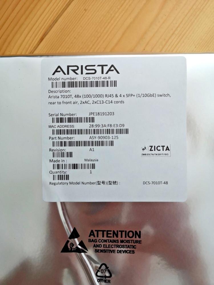 Genuine Arista DCS-7010T-48-R Switch