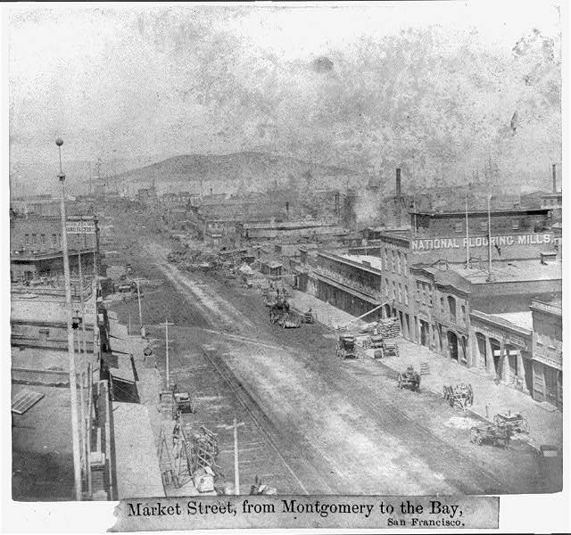 Market Street,from Montgomery to the Bay,San Francisco,California,CA,1866