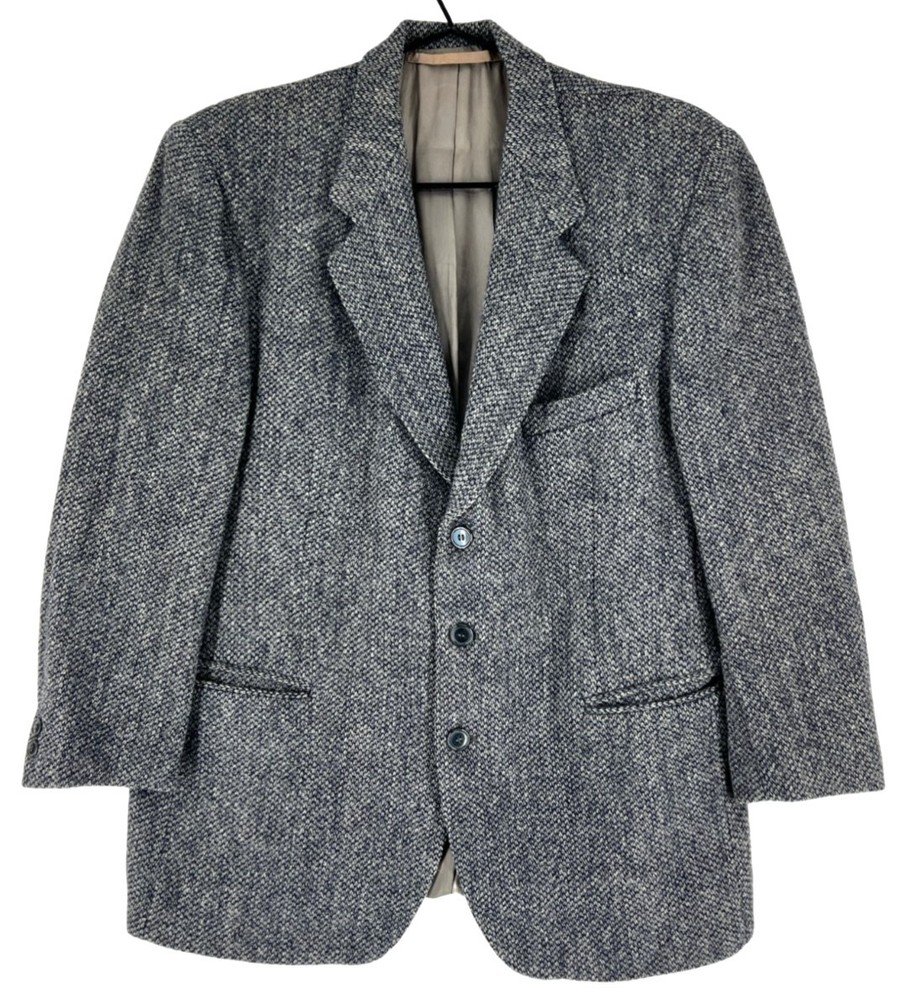Vintage Harris Tweed Mens Wool Handwoven Blazer Size M - 42