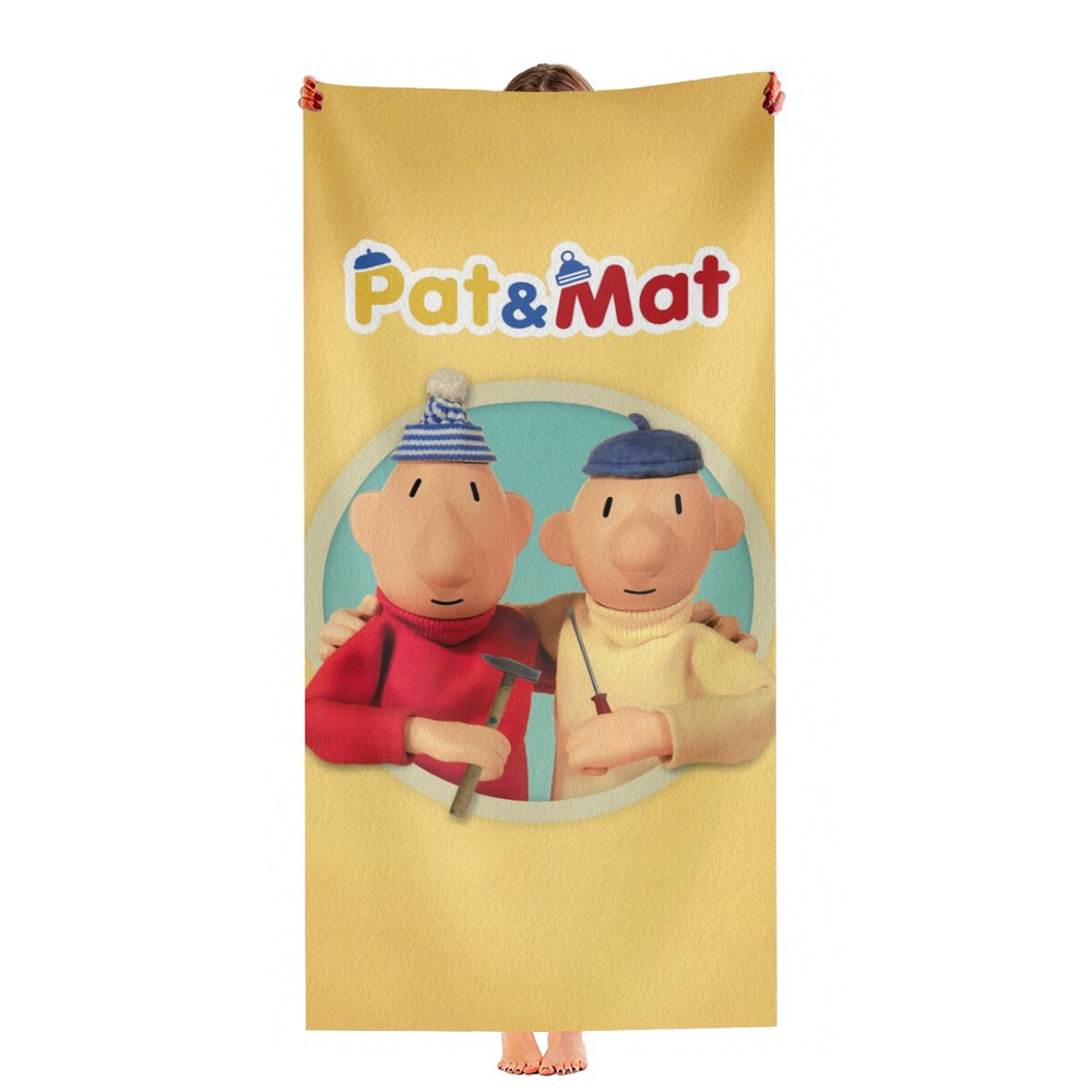 Pat & Mat Microfiber Beach Towel 30x60 Quick Dry Poolside Gift