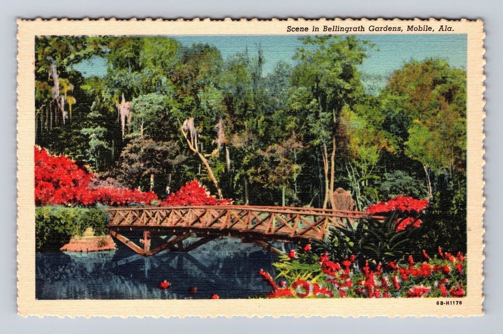 Mobile AL-Alabama, Scene In Bellingrath Gardens, Antique, Vintage Postcard
