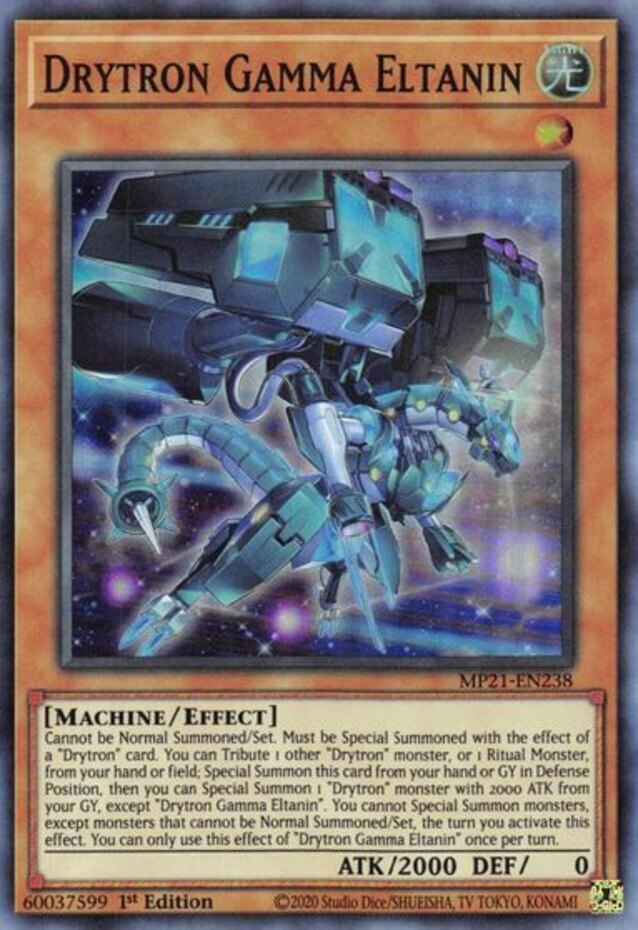 Yugioh Drytron Gamma Eltanin MP21-EN238 Super Rare 1st Edition Near Mint