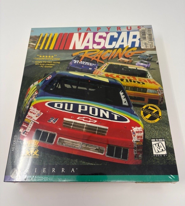 Sierra Papyrus NASCAR Racing MS-DOS 5.0 Version PC CD-ROM Big Box SEALED