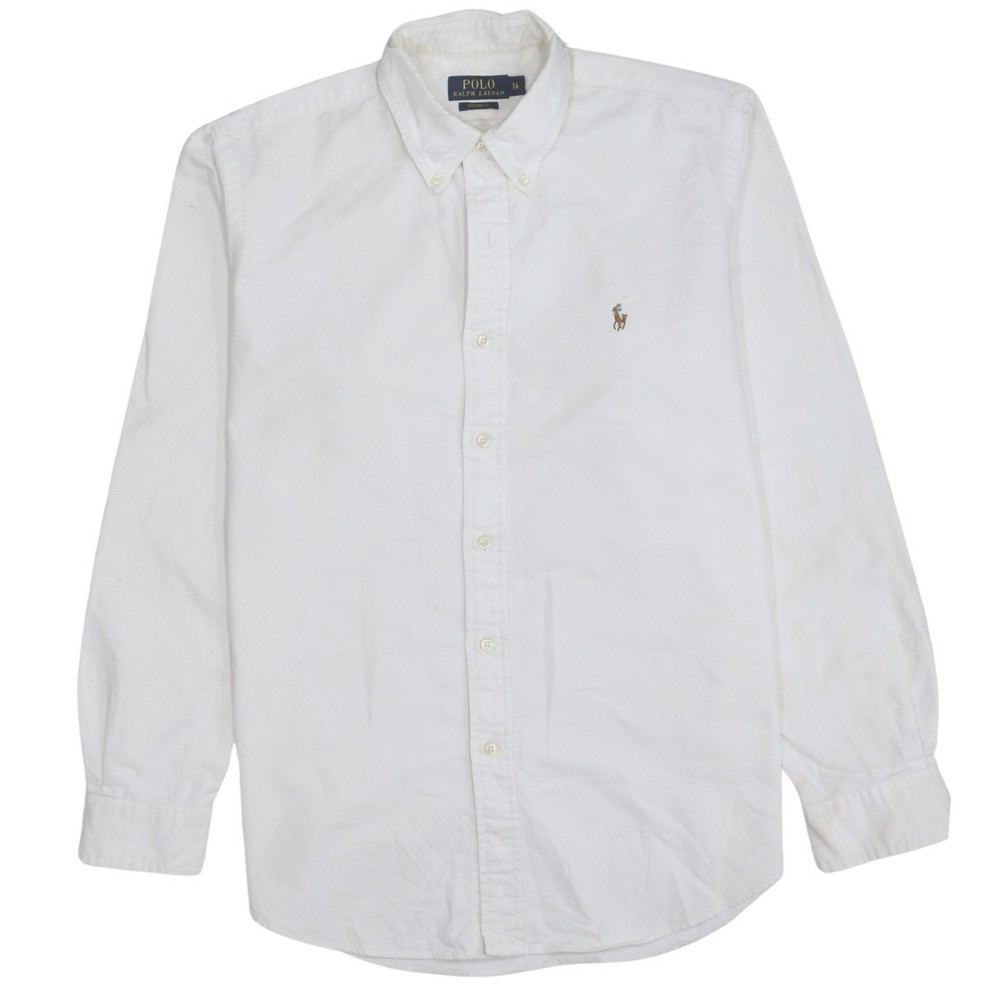 Polo Ralph Lauren Womens Shirt White Cotton Oxford Button Up Embroidered Pony M