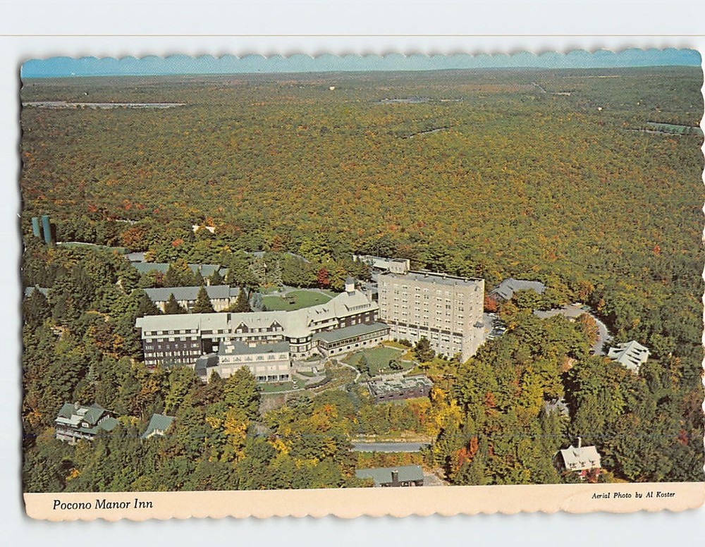 Postcard Aerial View Pocono Manor Inn & Golf Club Pennsylvania