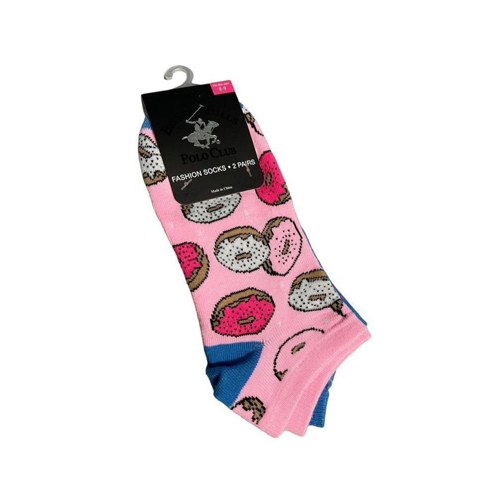 BEVERLY HILLS POLO CLUB LOW-CUT WOMEN’S SOCKS DONUT|STARS PRINT 2 PACK
