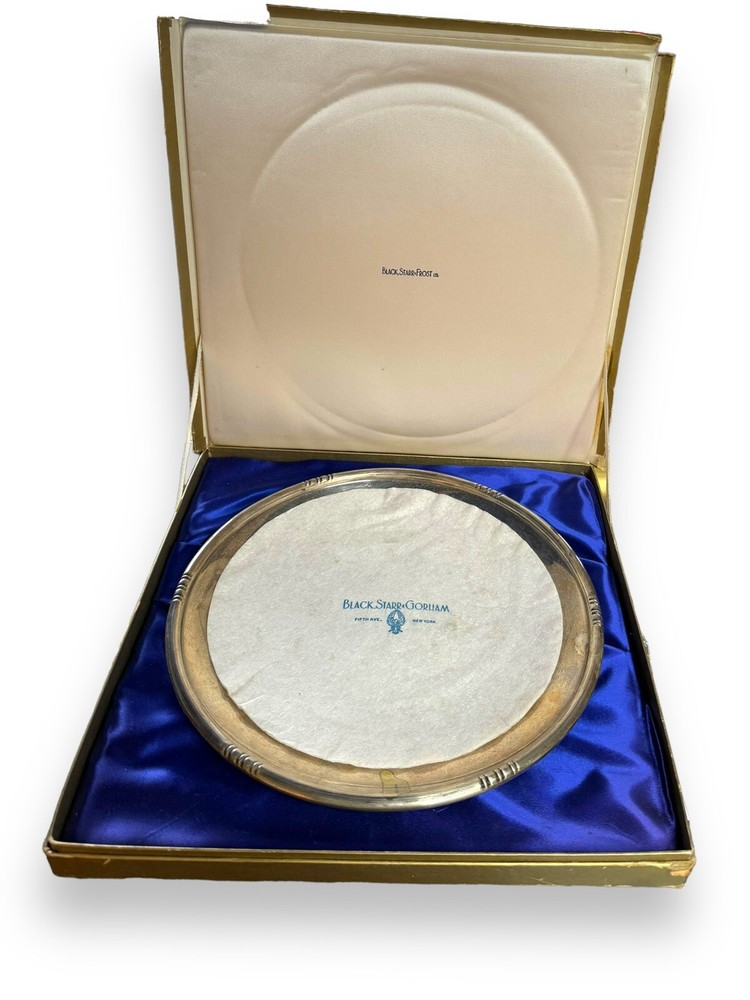 Black Starr & Frost Ltd Gorham Sterling Silver Platter In Box