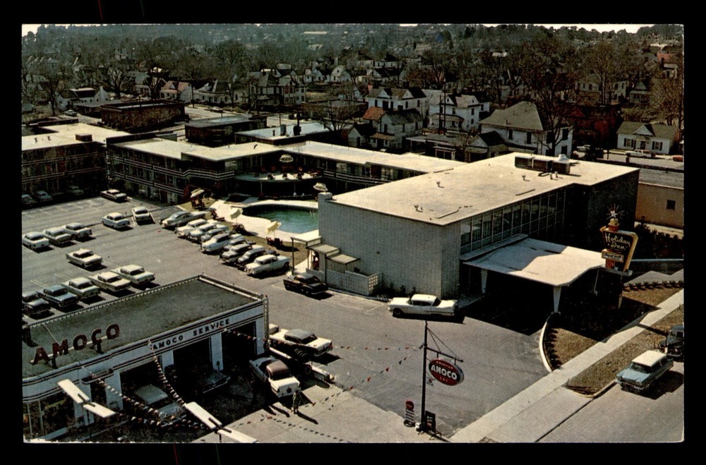 Holiday Inn Durham North Carolina NC Old Cars Parking Lot Motel Unp Postcard
