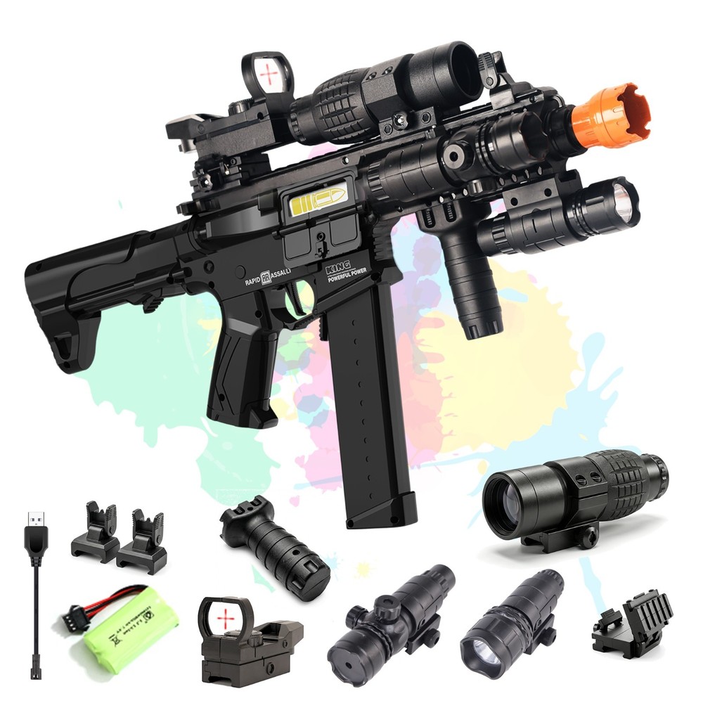 MP9 Dual Mode Manual/ Electric Gel Blaster,Rechargeable Splatter Toy for Kids