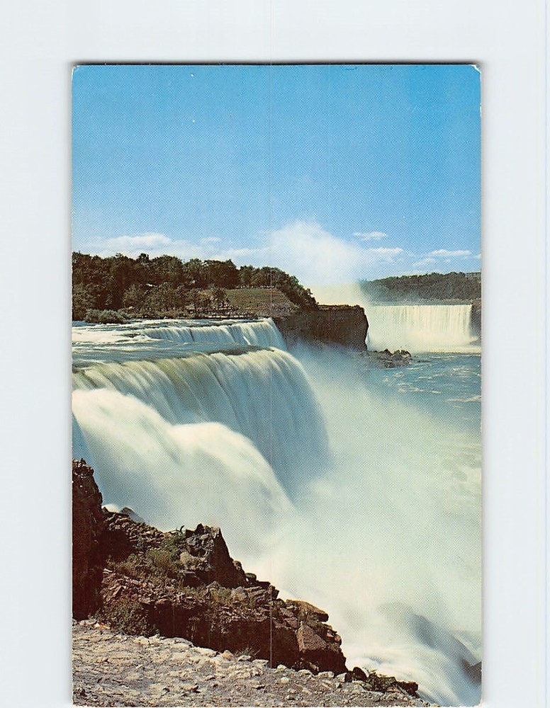 Postcard American Falls at Prospect Point and Horseshoe Falls Niagara Falls