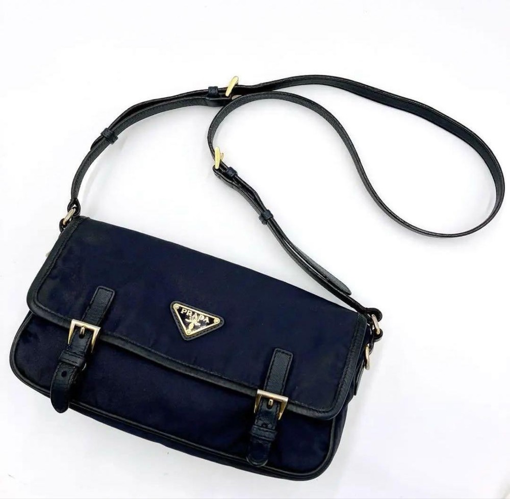 Prada Leather Messenger Crossbody Bag for Men and Women