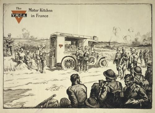 Poster,World War,WWI,Y.M.C.A. Motor Kitchen,France,1915,Canteen,Soldier