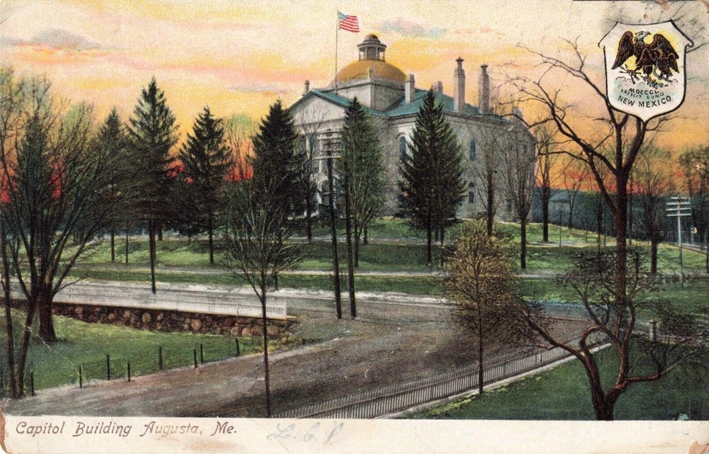 Augusta ME Maine, State Capitol Building, Vintage Postcard
