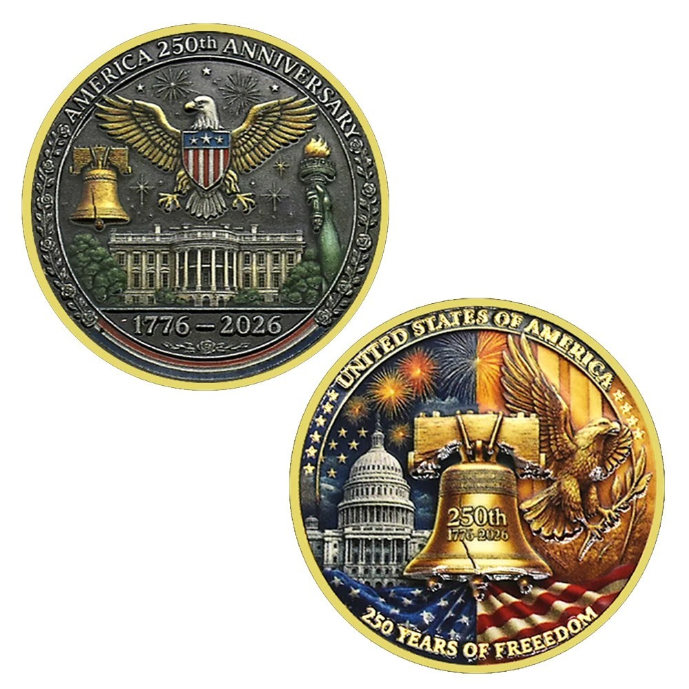 1776-2026 USA 250 Years Freedom Coin | Eagle Liberty Bell Collectible Medal
