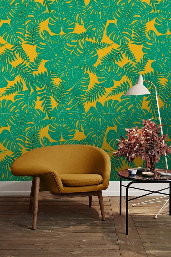 3D Plants Leaves Pattern Wall Murals Wallpaper Murals Wall Sticker
