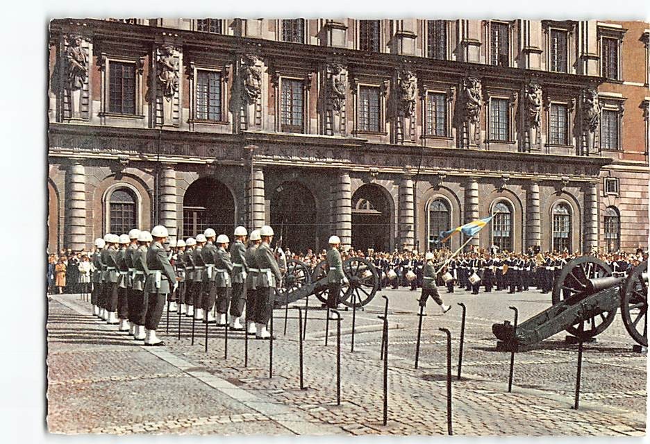 Postcard Changing of the Guard Stockholm Royal Palace Sweden